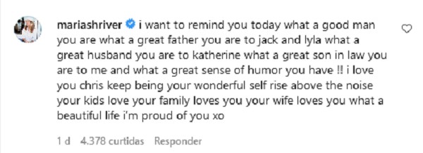 Comentário de Maria Shriver 