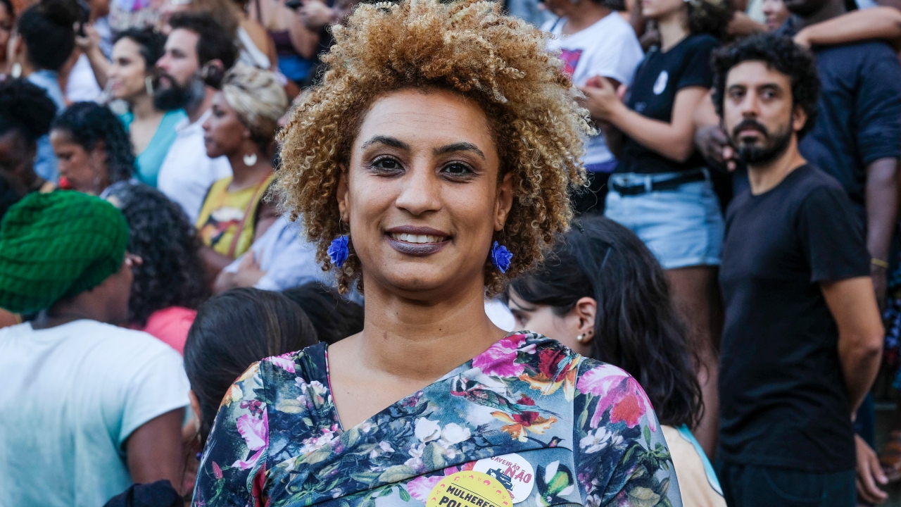 Marielle Franco protesta em Cinelândia (Foto: AP Images/Ellis Rua, File)