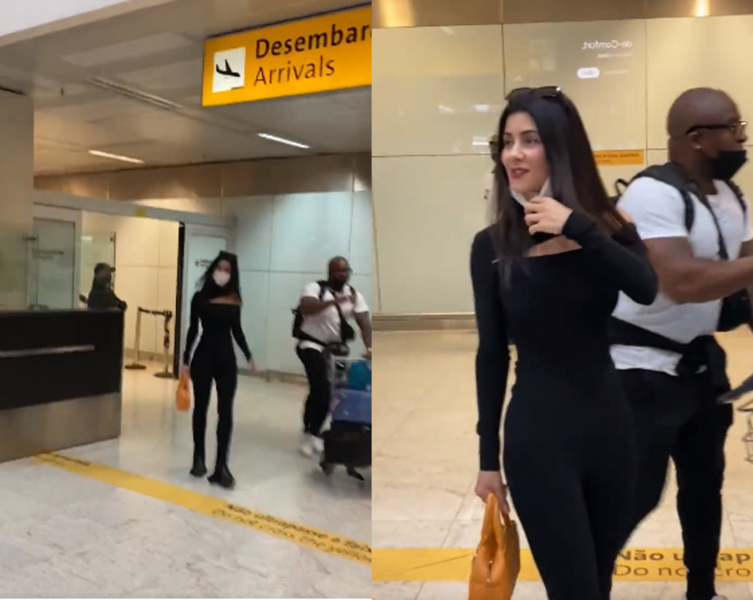 Marina chega ao Brasil e é tietada por fãs