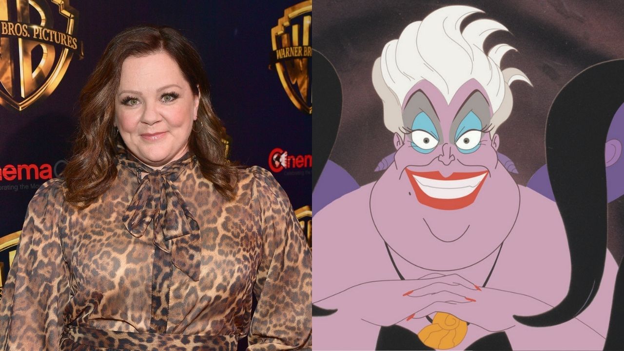 Montagem de Melissa McCrthy (Foto: Matt Winkelmeyer/Getty Images for CinemaCon) e Úrsula (Foto: Reprodução)