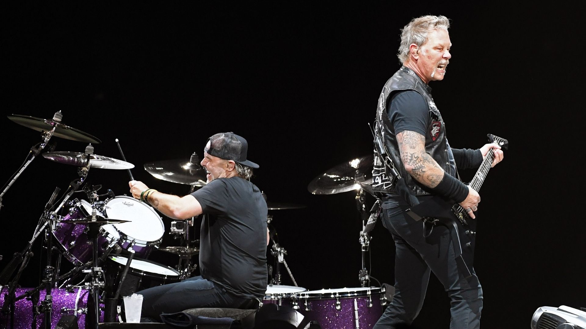 Lars Ulrich e James Hetfield em show do Metallica (Foto: Ethan Miller / Getty Images)
