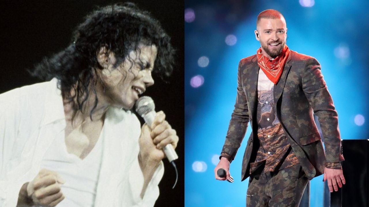 Michael Jackson (Foto Allen / Media Punch / IPX) e Justin Timberlake (Foto: Christopher Polk / Getty Images)