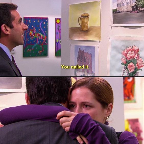 Michael vai à exposição de Pam, em The Office (Foto: Reprodução NBC)