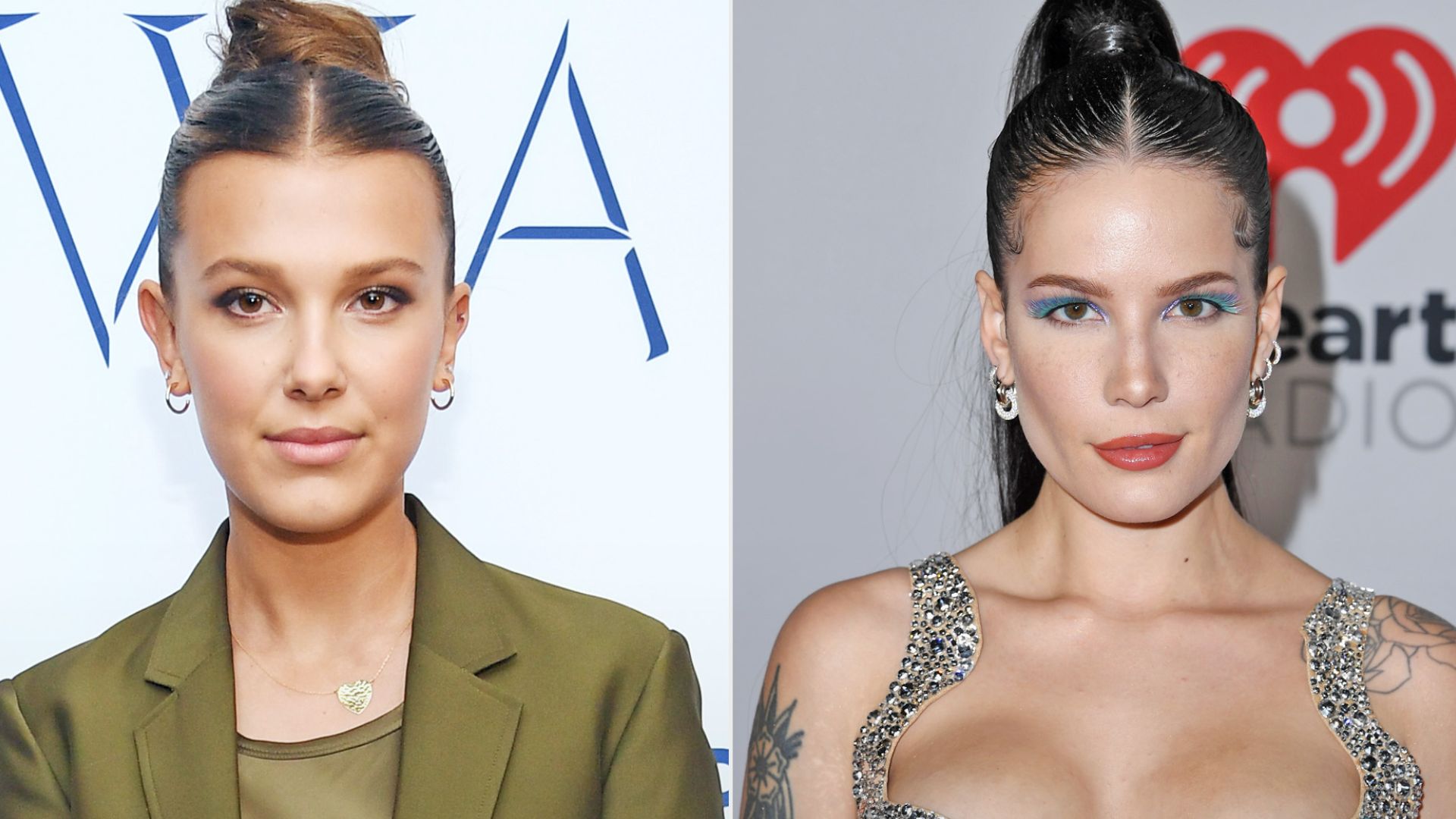 Millie Bobby Brown (Foto: Dimitrios Kamboris/Getty Images) e Halsey (Foto: Steve Granitz/Filmmagic)
