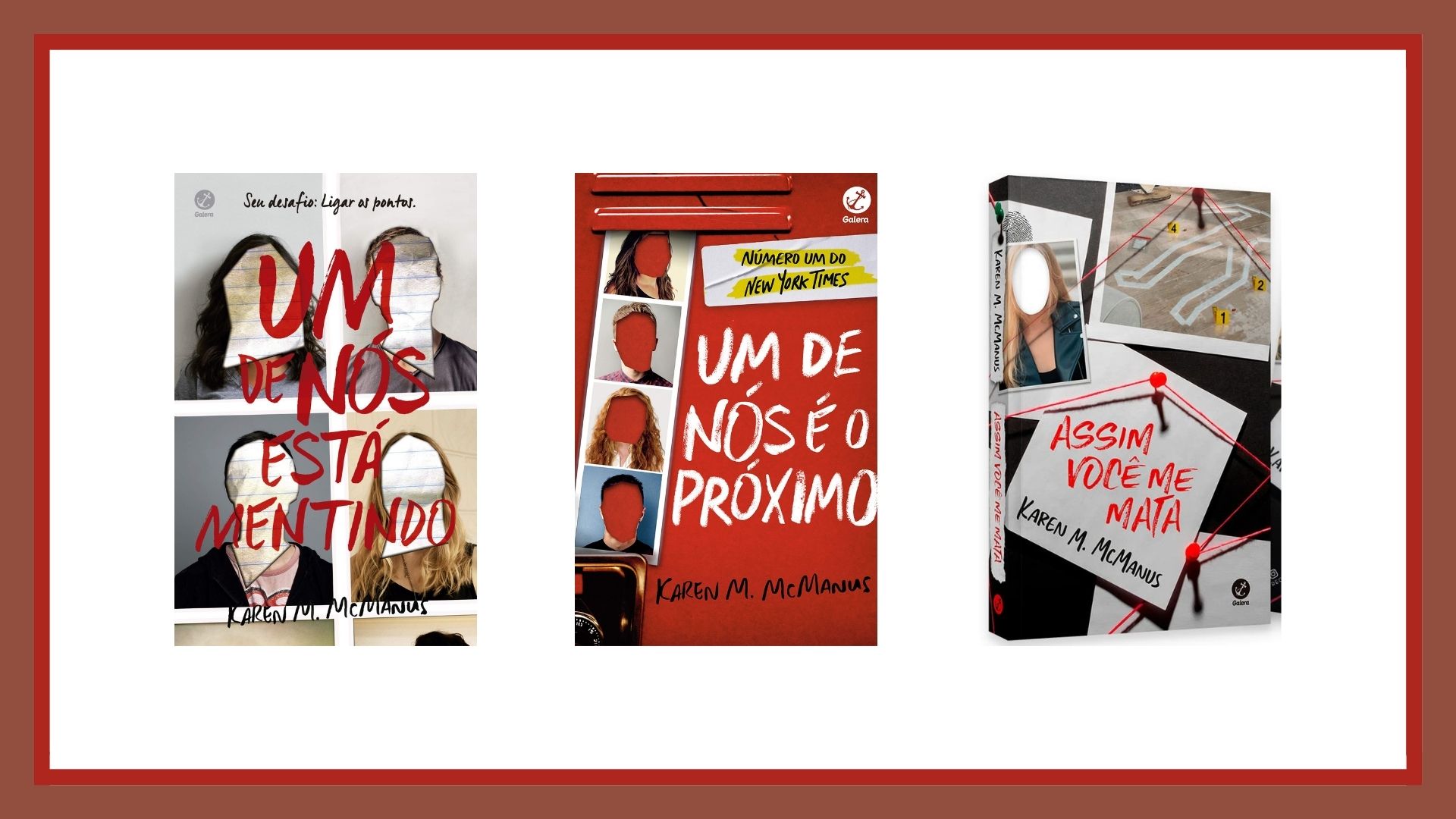 Capas das obras de Karen McManus, disponíveis na Amazon
