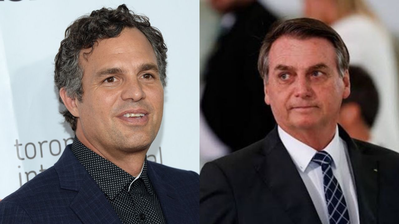 Montagem com Mark Ruffalo (Foto: Evan Agostini/AP) e Jair Bolsonaro (Instagram/Reprodução)