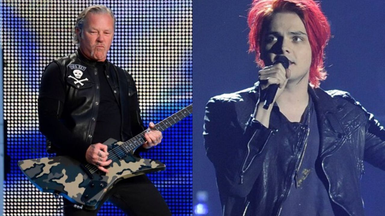 Montagem de James Hetfield (Foto: Sipa via AP Images) e Gerard Way (Foto: AP)