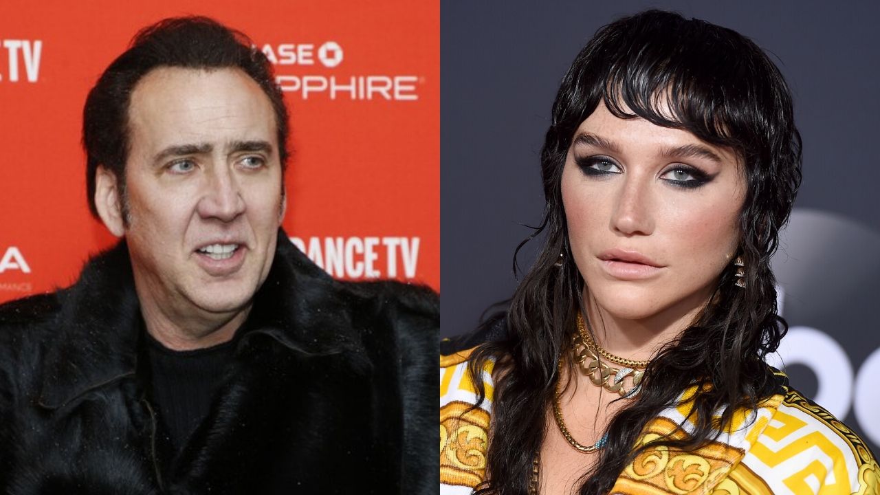 Nicolas Cage (Foto: Danny Moloshok/Invision/AP) e Kesha (Foto: Jordan Strauss/Invision/AP)