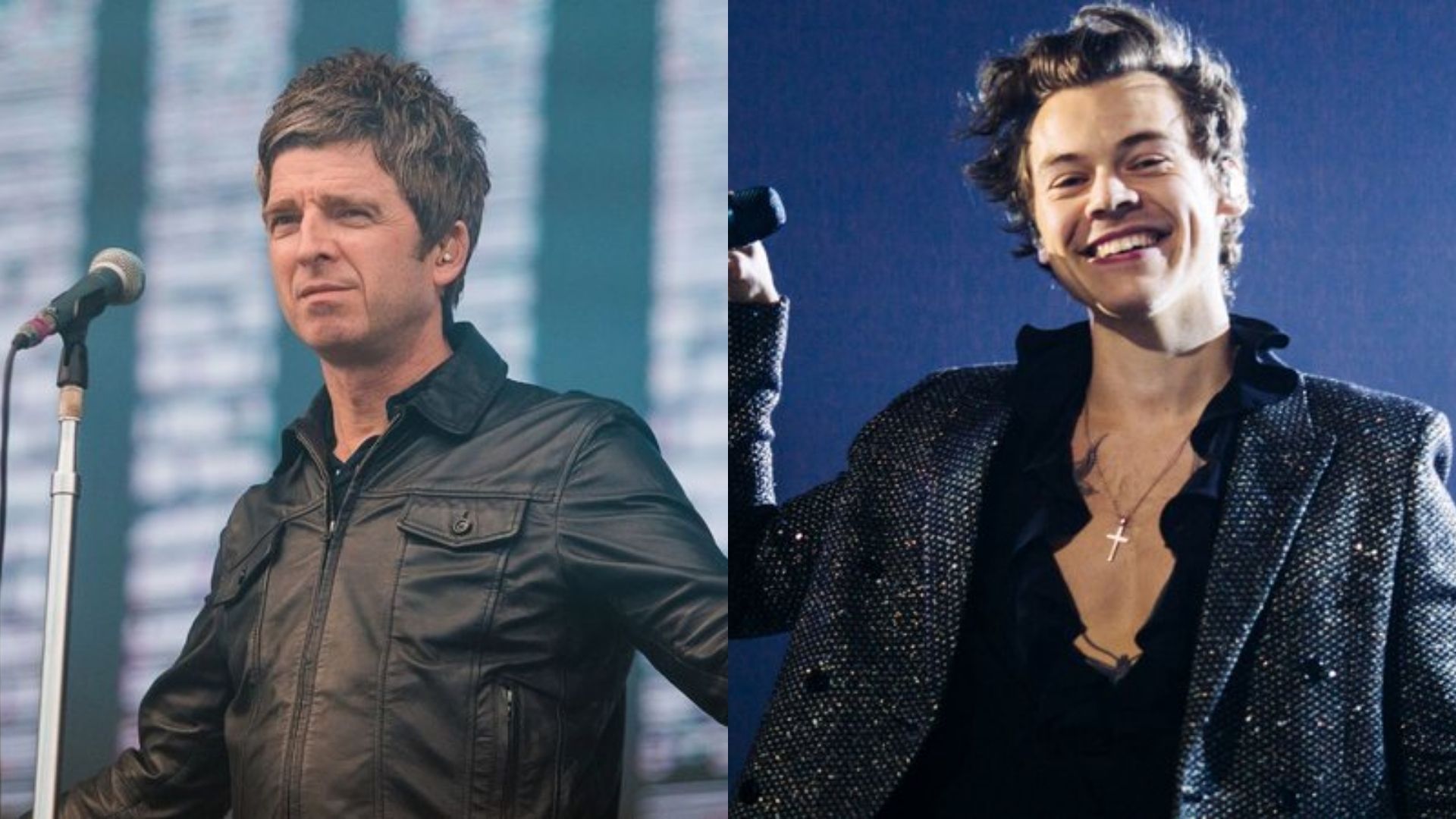 Noel Gallagher (Foto: Mauricio Santana/Getty Images) e Harry Styles  (Foto: Helene Marie Pambrun / Getty Images)