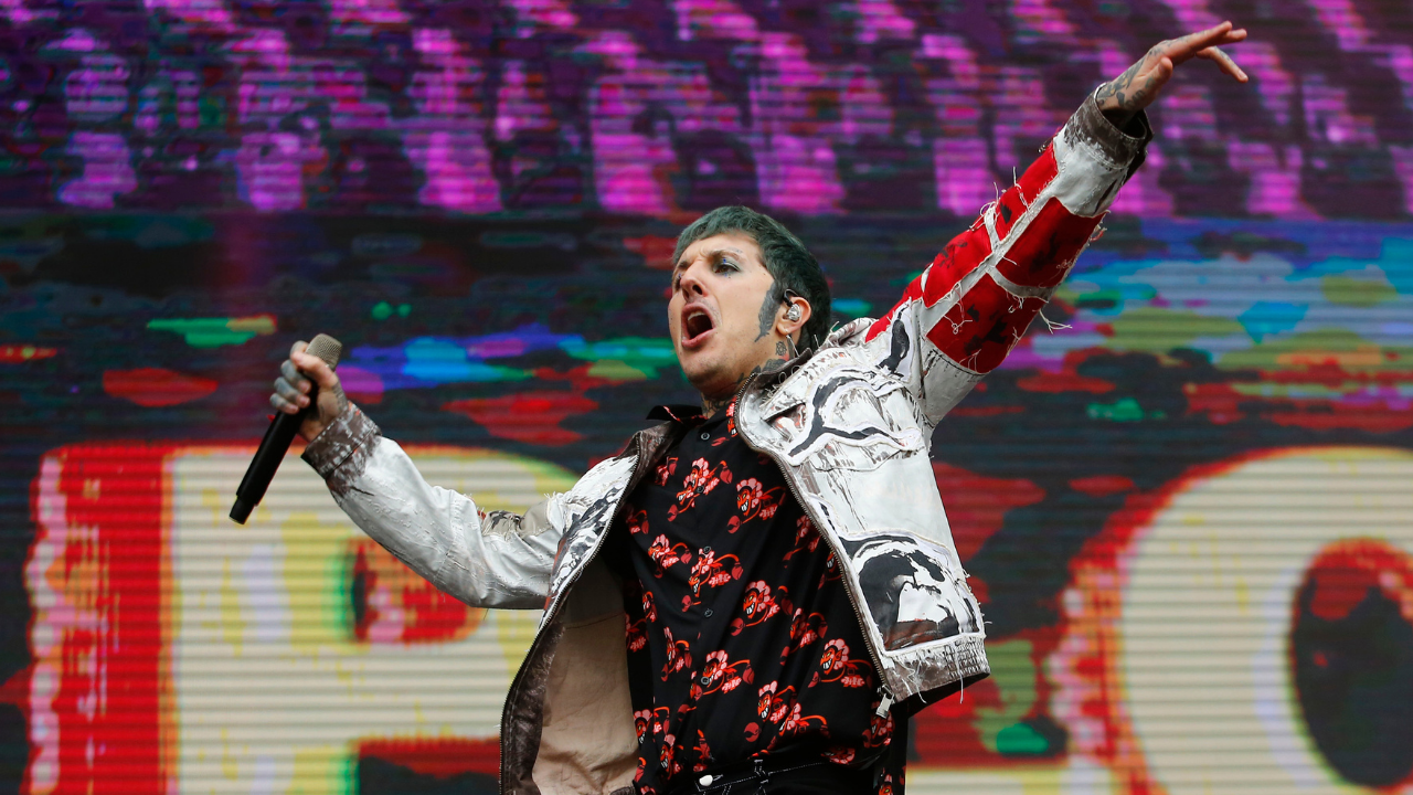 Olyver Sykes durante show do Bring Me The Horizon no Lollapalooza Chile (Foto: Marcelo Hernandez/ Getty Images)