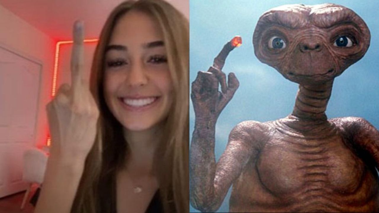 Olivia Mercea (Foto: reprodução TikTok)/ E.T. (Foto: divulgação)