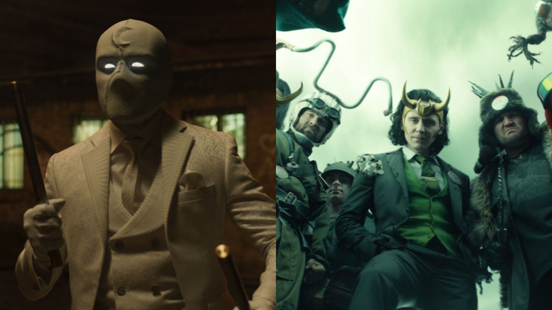 Oscar Isaac em Cavaleiro da Lua (Foto: Courtesy of Marvel Studios / Divulgação Disney) | Tom Hiddleston como Loki (Foto: Reprodução / Marvel Studios)