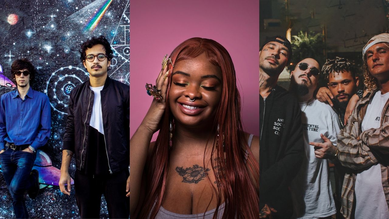 Montagem com Vivendo do Ócio (Foto: Zoe Van Boekel), Tássia Reis (Caroline Lima) e Oriente (Diego Matheus)