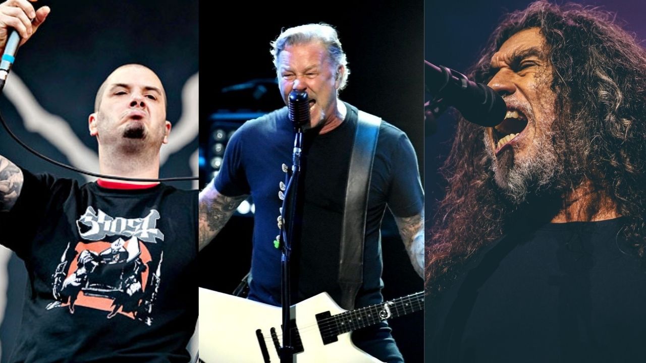 Phil Anselmo (Foto: Chris Pizzello / AP)/ James Hetfield, vocalista do Metallica (Foto: Kevin Winter/Getty Images)/ Tom Araya, vocalista e baixista do Slayer no show em São Paulo (Foto: Stephan Solon/Move Concerts )/