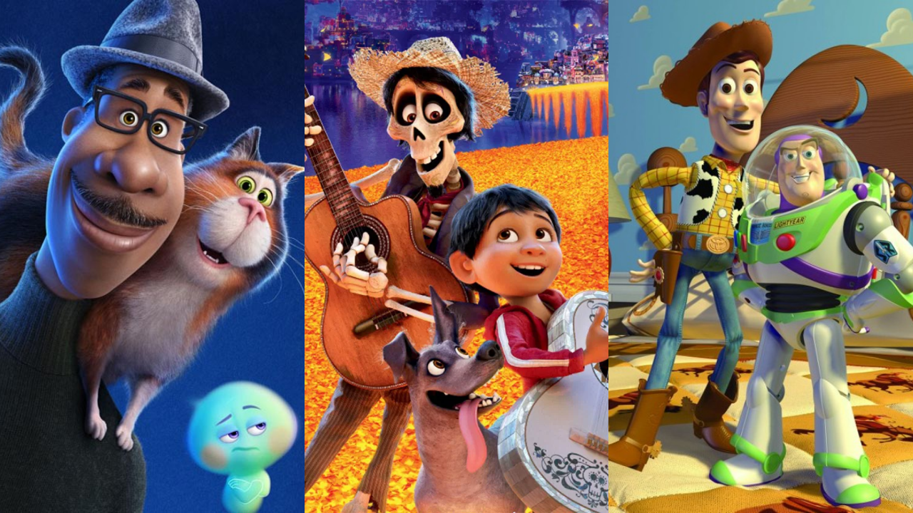 Montagem de Soul, Viva e Toy Story (Fotos: Reprodução/Disney/Pixar)