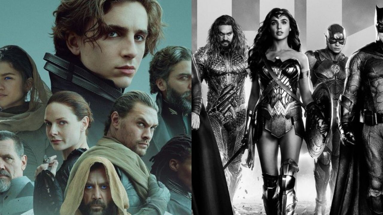 Pôster de Duna, de Denis Villeneuve (Foto: Reprodução) e Liga da Justiça de Zack Snyder (Foto: Divulgação/HBO Max)