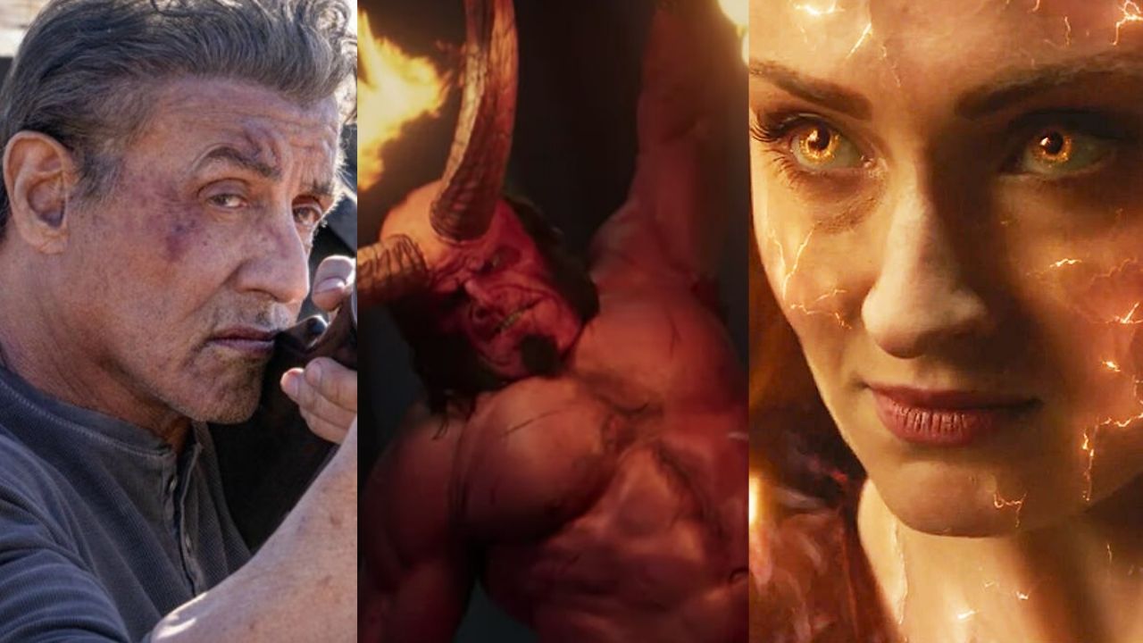 Rambo: Até o Fim, Hellboy e X-Men: Fênix Negra (Foto 1: Reprodução/ Foto 2: Reprodução/ Foto 3: Divulgação)