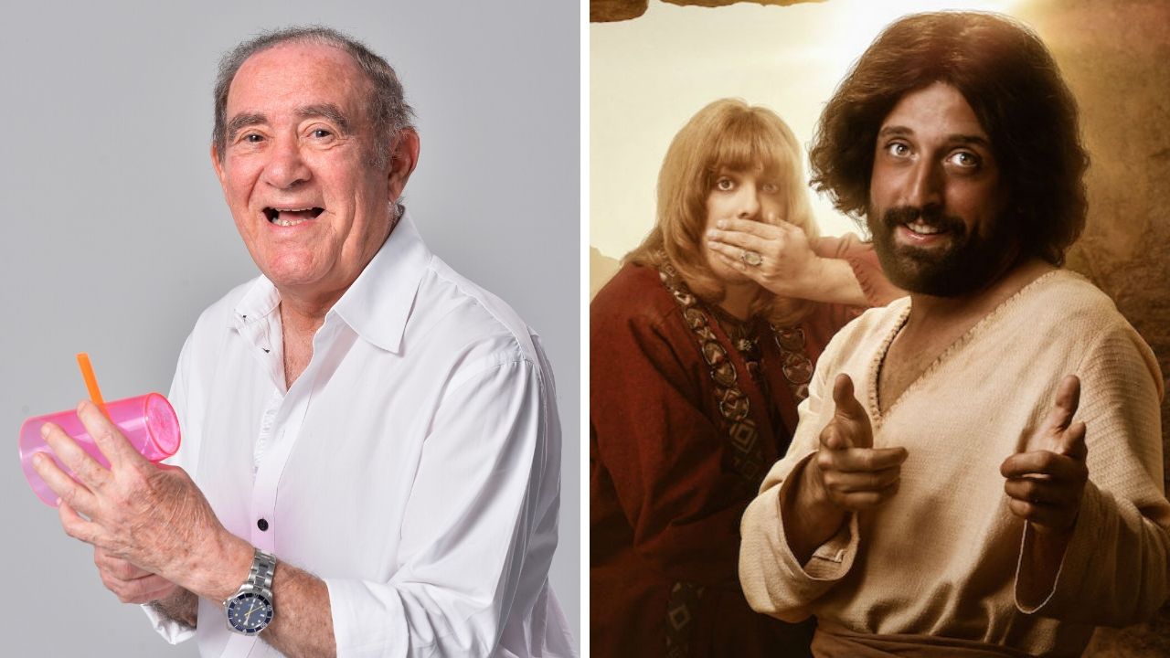 Renato Aragão (esq.) e Fábio Porchat e Gregório Duvivier, do Porta dos Fundos (dir.) (Foto 1: Globo/Fábio Rocha e Foto 2: Divulgação / Netflix)