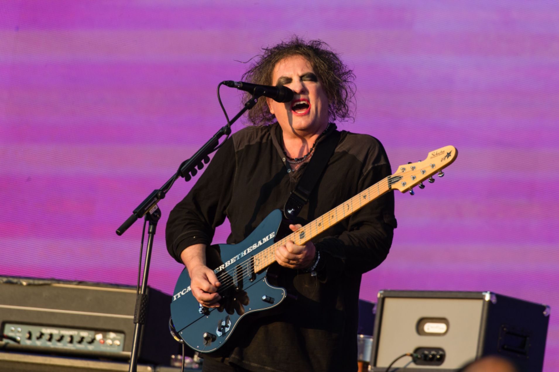 Robert Smith do the Cure em apresentação no British Summer Time Hyde Park Festival, em julho de 2018 (Foto: REX/Shutterstock/Richard Isaac))