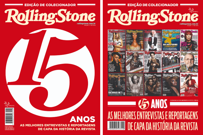 As duas capas da edição especial de 15 anos da Rolling Stone Brasil