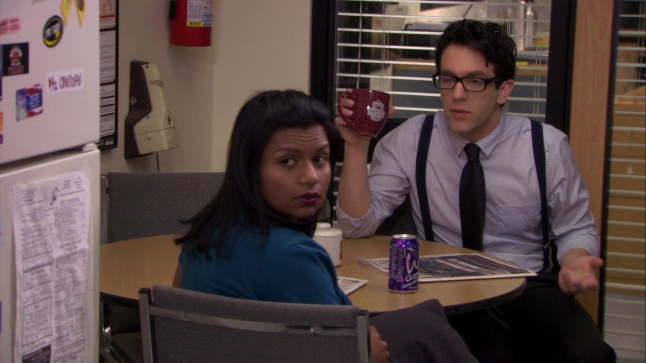 BJ Novak e Mindy Kaling em The Office (Foto: Reprodução)