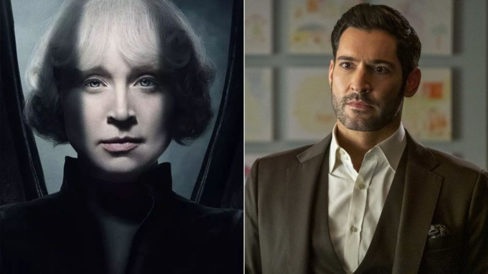 Gwendoline Christie e Tom Ellis como Lúcifer