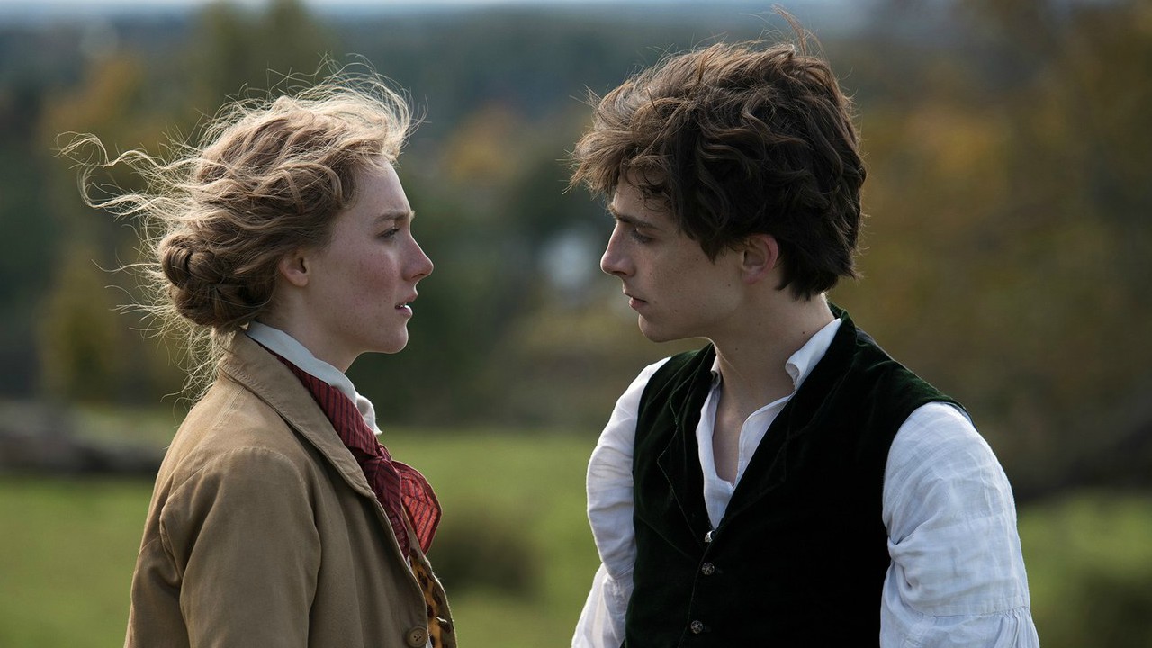 Saoirse Ronan e Timothée Chalamet em cena do filme Adoráveis Mulheres (Foto: Columbia Pictues/ Divulgação)