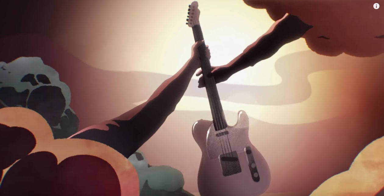 Em animação, Jimmy Page conta origem mística de sua guitarra espelhada