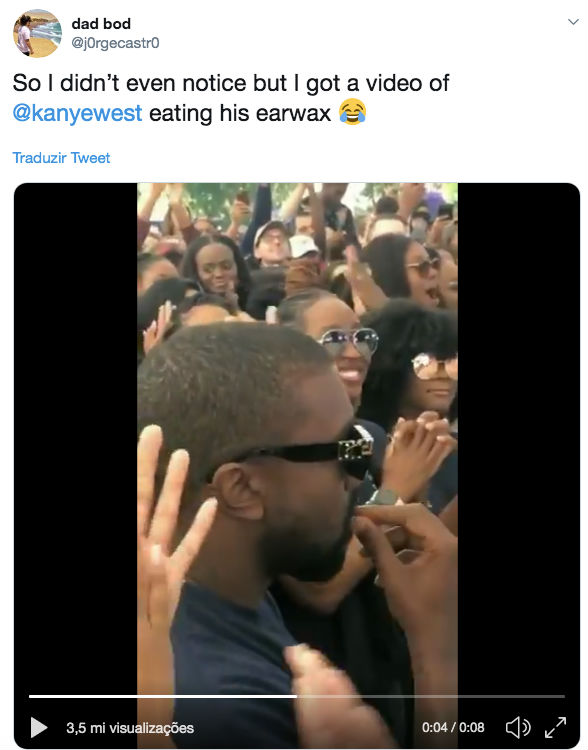 post do Twitter com o vídeo de Kanye