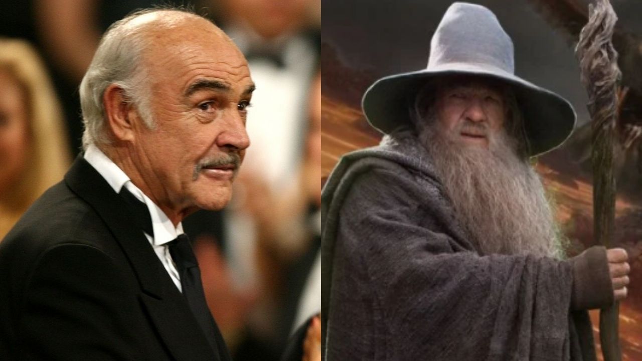 Sean Connery (Foto: Kevin Winter / Getty Images) e o personagem Gandalf (Foto: Reprodução)