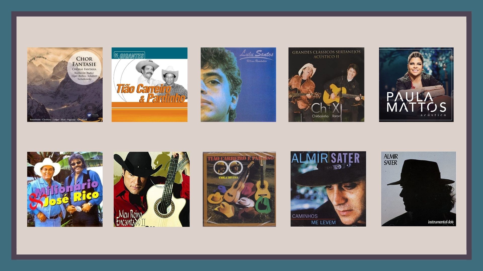 Capas dos discos disponíveis na Amazon