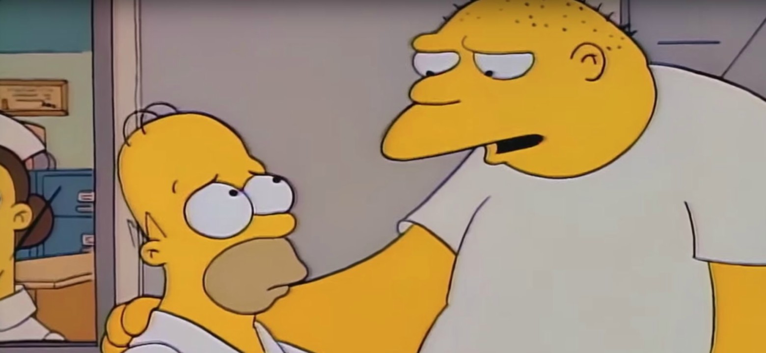 Homer Simpson e Leon Kompowsky, personagem dublado por Michael Jackson (Foto:Reprodução)