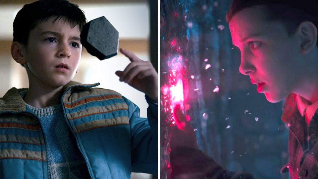 Tales From the Loop e Stranger Things (Foto 1: Divulgação / Amazon Prime Video e Foto 2: Divulgação / Netflix)