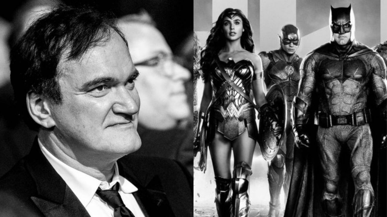 Montagem de Quentin Tarantino (Foto: Emma McIntyre / Getty Images) e Liga da Justiça de Zack Snyder (Foto: Divulgação/HBO Max)