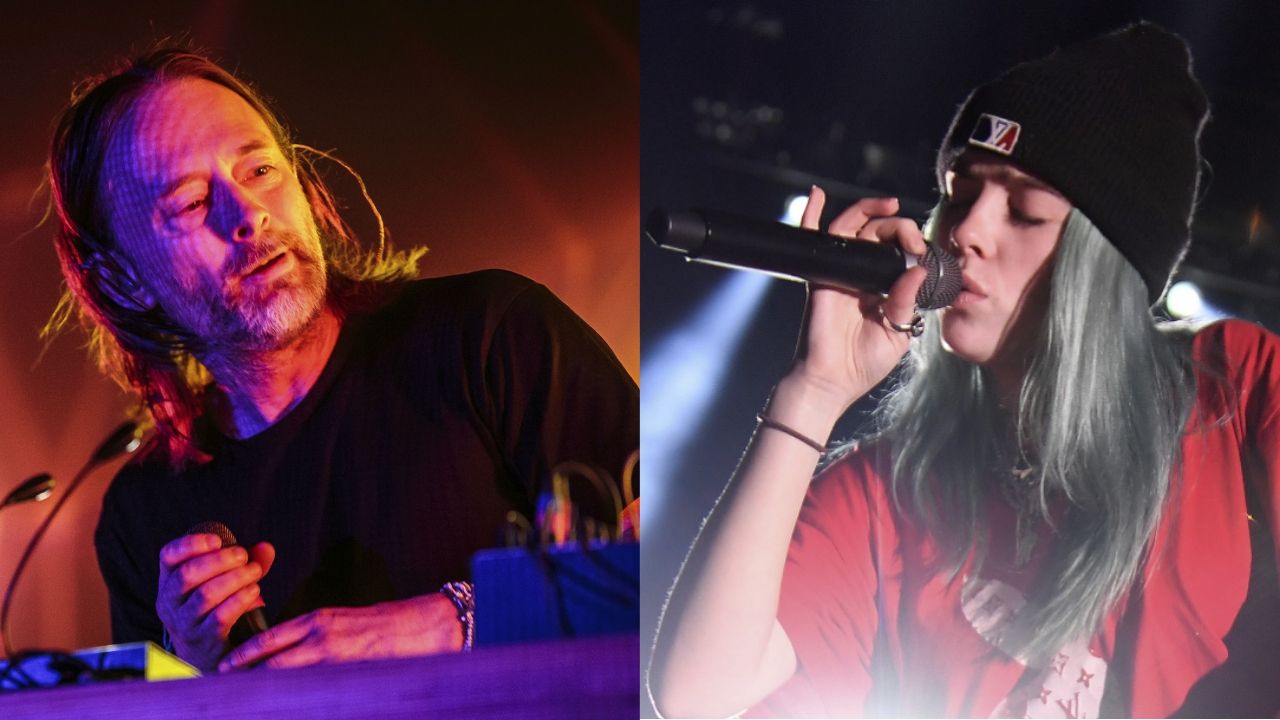 Thom Yorke e Billie Eilish (Foto 1: Erik Kabik Photography/ MediaPunch / IPX e Foto 2: imageSPACE / MediaPunch / IPX)