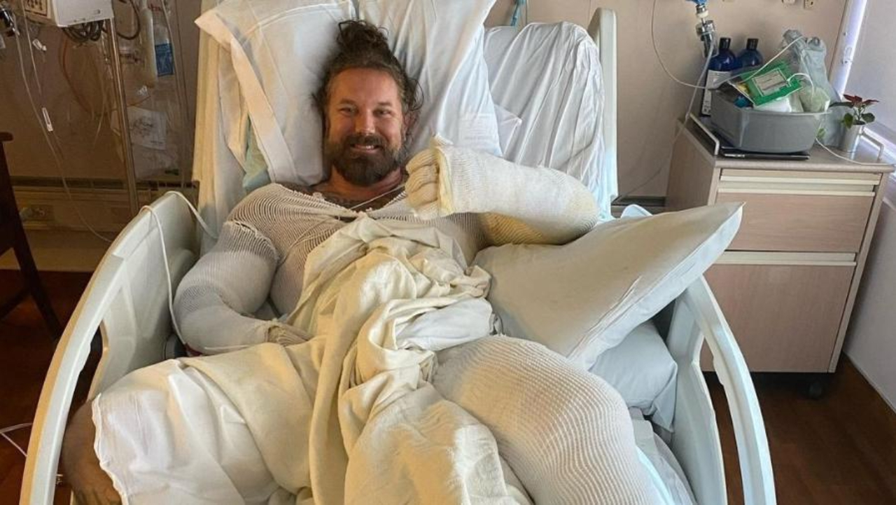 Tim Lambesis no hospital nas redes sociais (foto: reprodução/ Instagram)