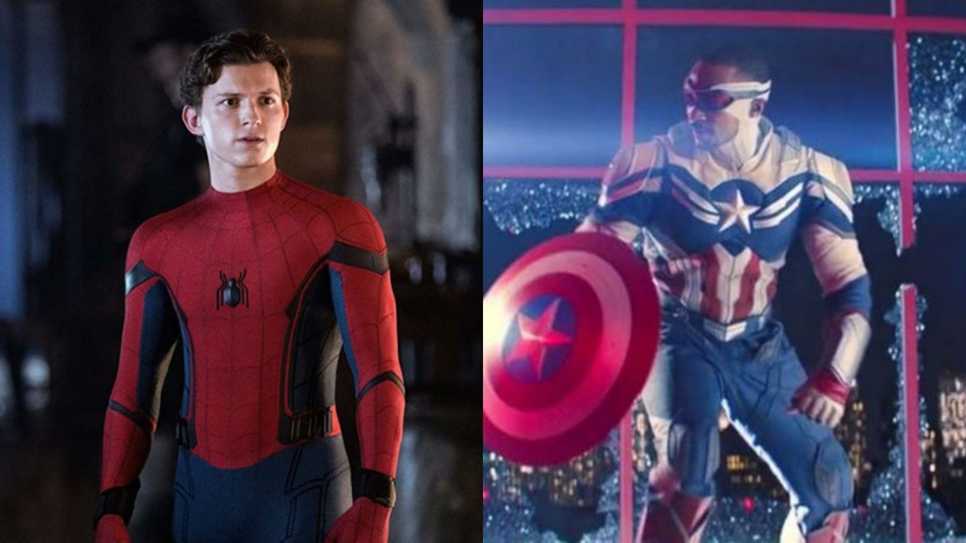 Montagem de Anthony Mackie e Tom Holland (Foto: Reprodução)