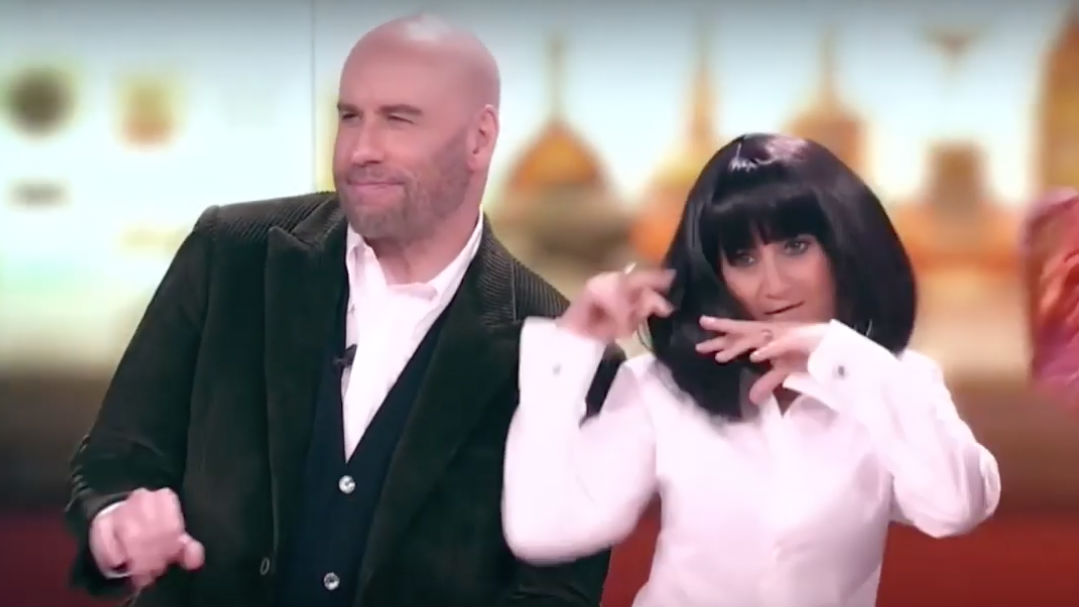 John Travolta e Luciana Littizzetto (Foto: Reprodução)