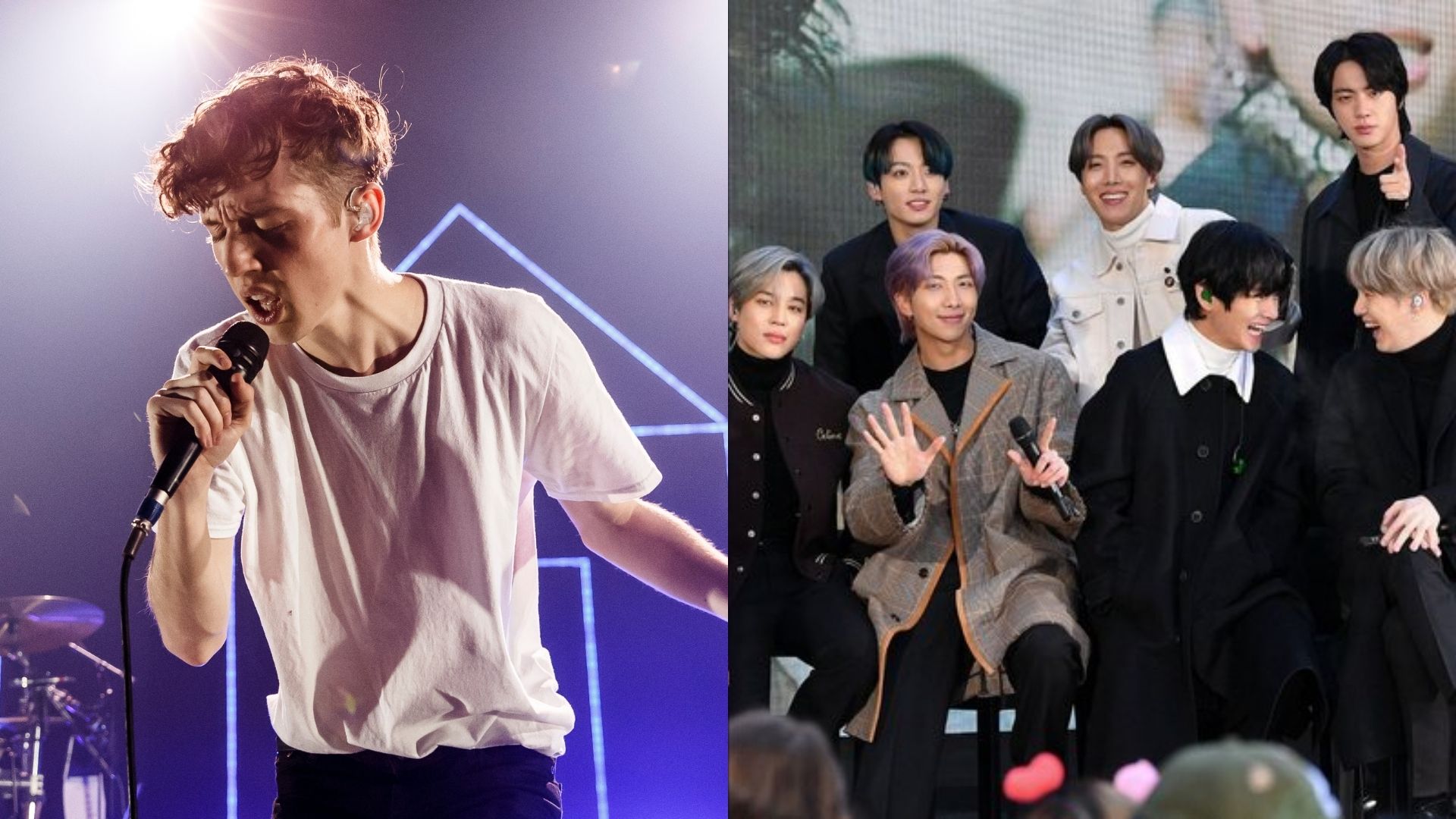 Troye Sivan (Foto: Rich Polk/Getty Images) e BTS (Foto:  Dia Dipasupil / Getty Images)