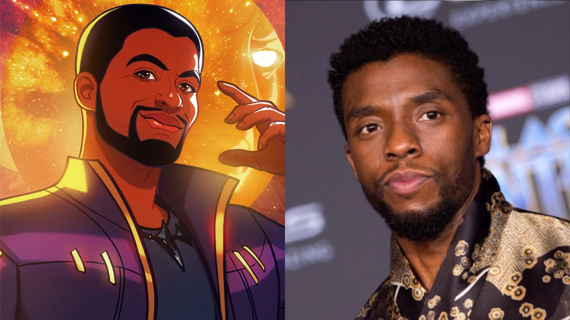 What If...? e Chadwick Boseman (Foto: Marvel / Reprodução)