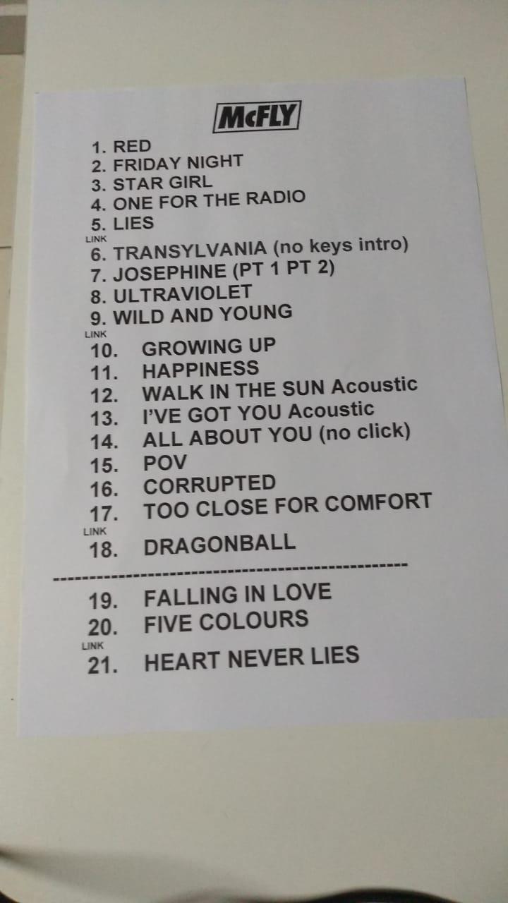 setlist mcfly