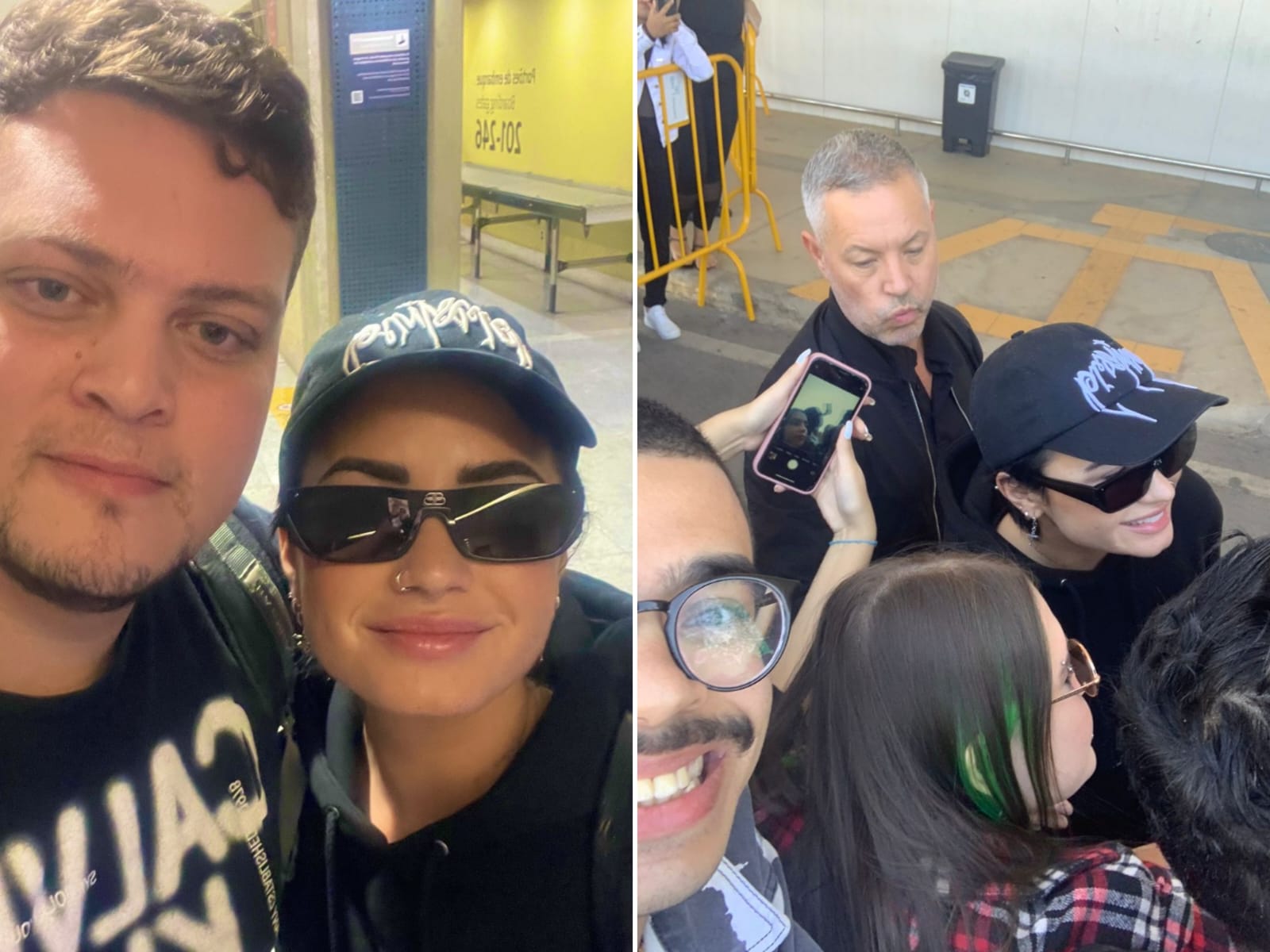 Demi Lovato atende fãs brasileiros em aeroportos (Reprodução/Twitter)