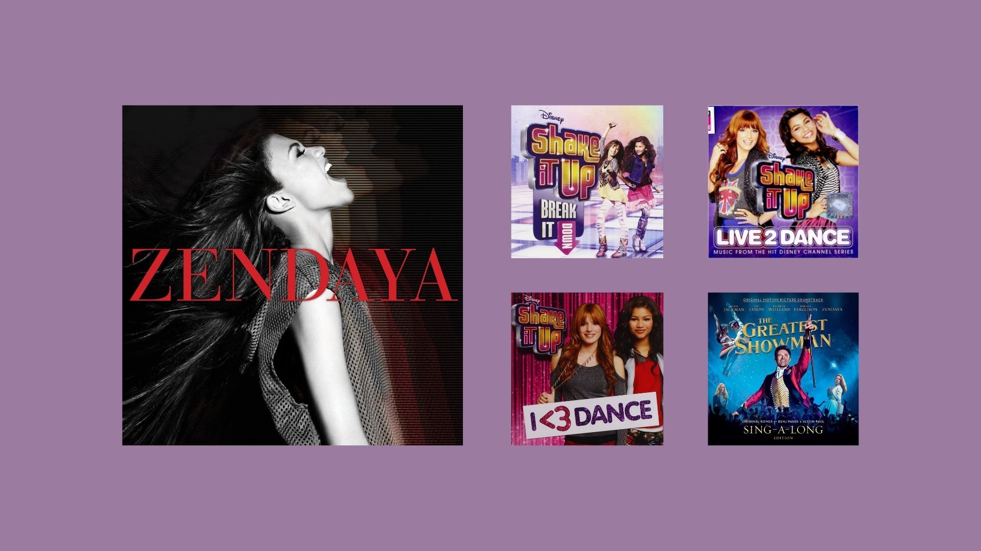 Capas dos discos que contam com a participação de Zendaya